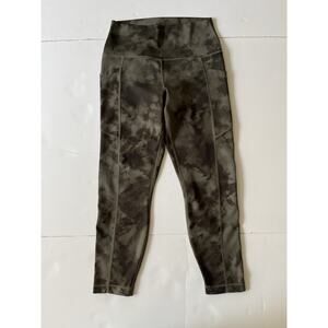 Velocity High Rise Leggings Women L Camo Pockets Crop Yoga Athletic Athleisure